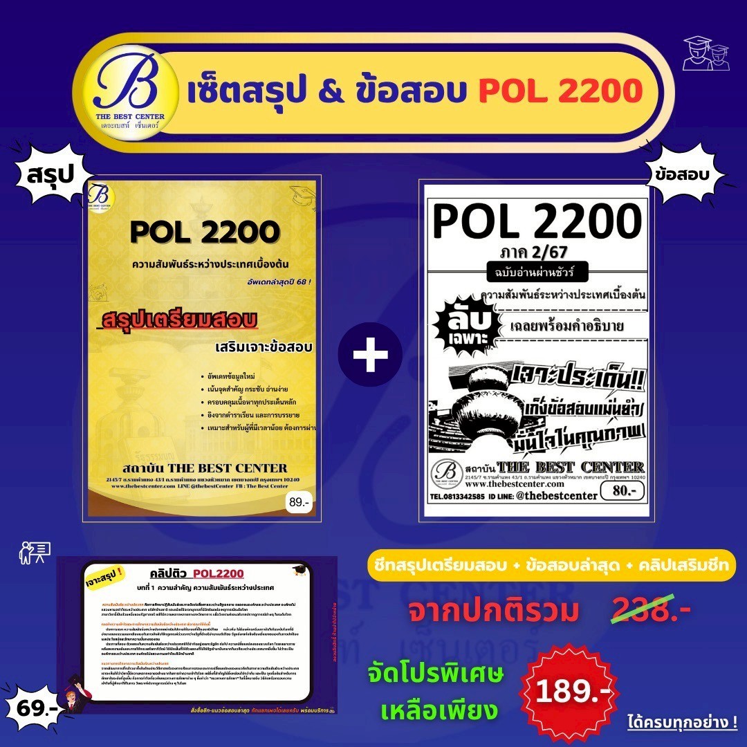 เซ็ตสรุปข้อสอบ POL2200 ความสัมพันธ์ระหว่างประเทศเบื้องต้น