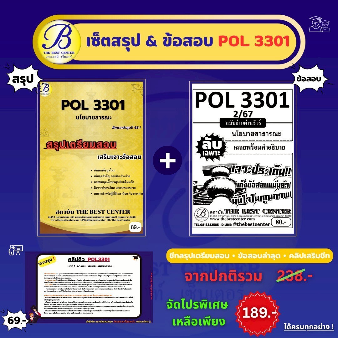 เซ็ตสรุปข้อสอบ POL3301 นโยบายสาธารณะ